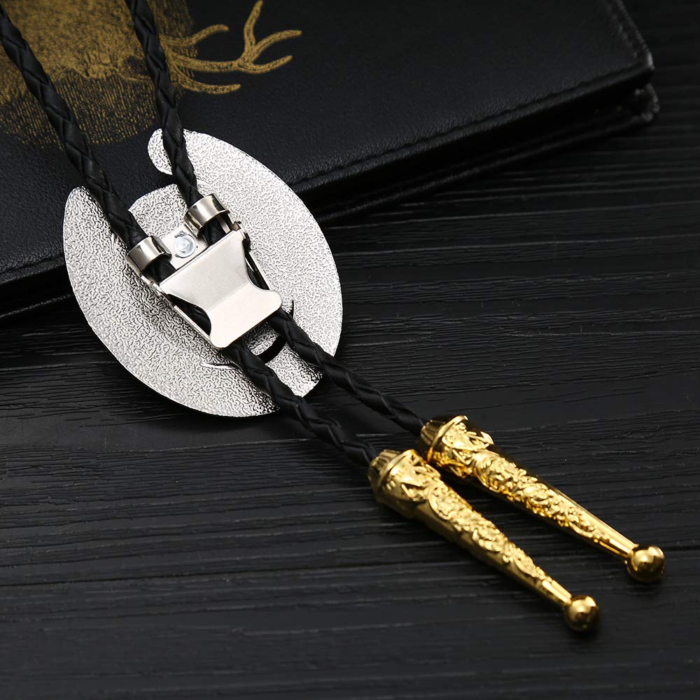 HUABOLA CALYN Bolo Tie for Men- Golden Initial Letter ABCDMJR to Z Western Cowboy Bolo Tie for Women (J)