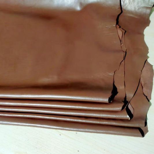 Brown Sheepskin Leather - Premium Full Grain Leather for Upholstery & Home Crafting (One Piece) (Brown, 8-11sq ft)