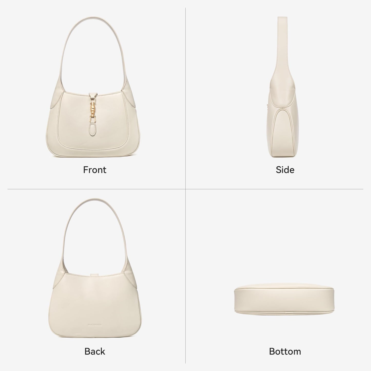 BOSTANTEN Shoulder Bag Lightweight Vegan Leather Purses for Women Designer Handbag Trendy Top-Handle Bag Beige