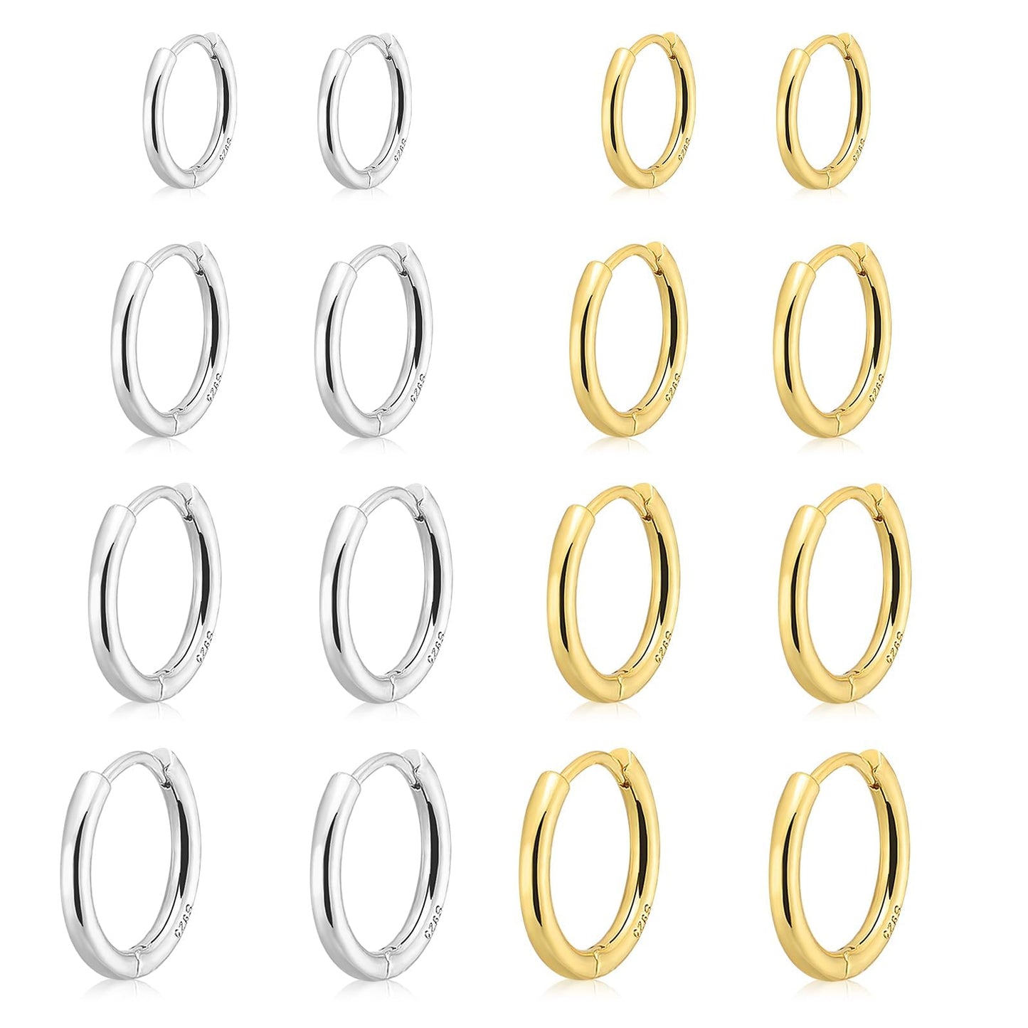 Gokeey Gold Hoop Earrings Set for Women, Tiny Gold Huggie Earrings for Women, Lightweight Mini Small Hoop Earrings Set for Cartilage Earrings