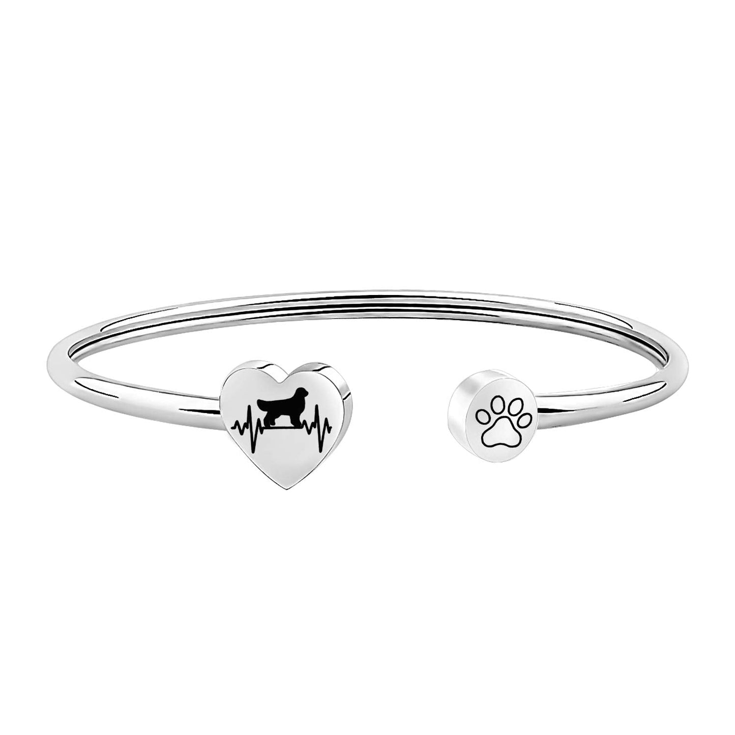 FUSTMW Dog Owner Bracelet Golden Retriever Dog Lover Gifts Paw Print Bangle Jewelry (Golden Retriever Bracelet)