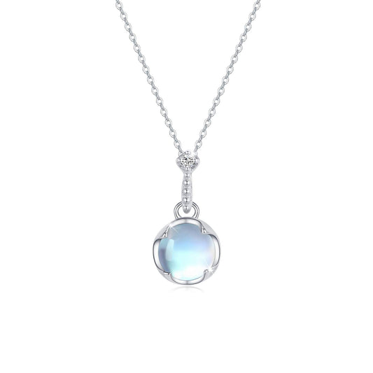 CUOKA MIRACLE 925 Sterling Silver Moonstone Choker Necklace for Women Simple Elegant Rainbow Synthetic Moonstone Jewelry Birthday Gift for Her Anniversary Birthday