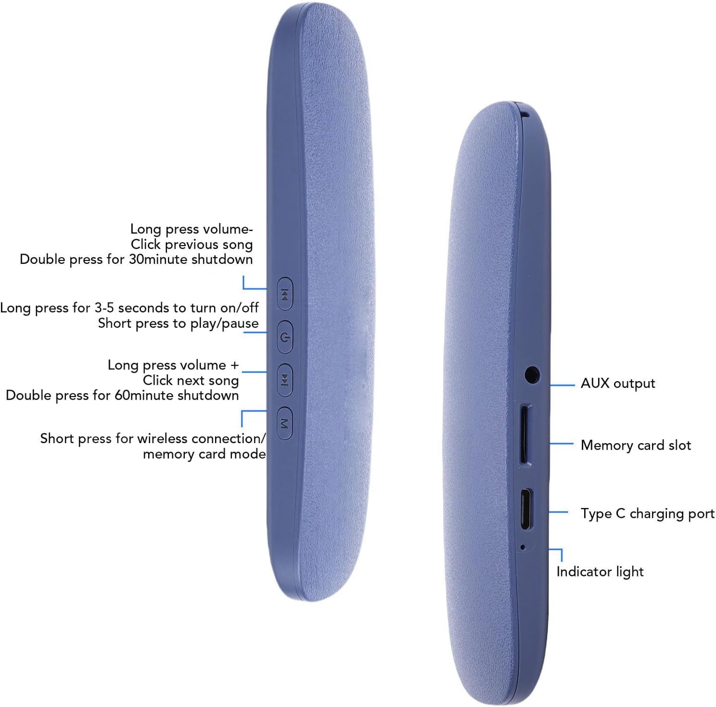 30 60 EBTOOLS Pillow Speaker for Sleeping, Portable Bluetooth Sleep Sound Machine with Minute Auto Shutoff, HiFi Sound