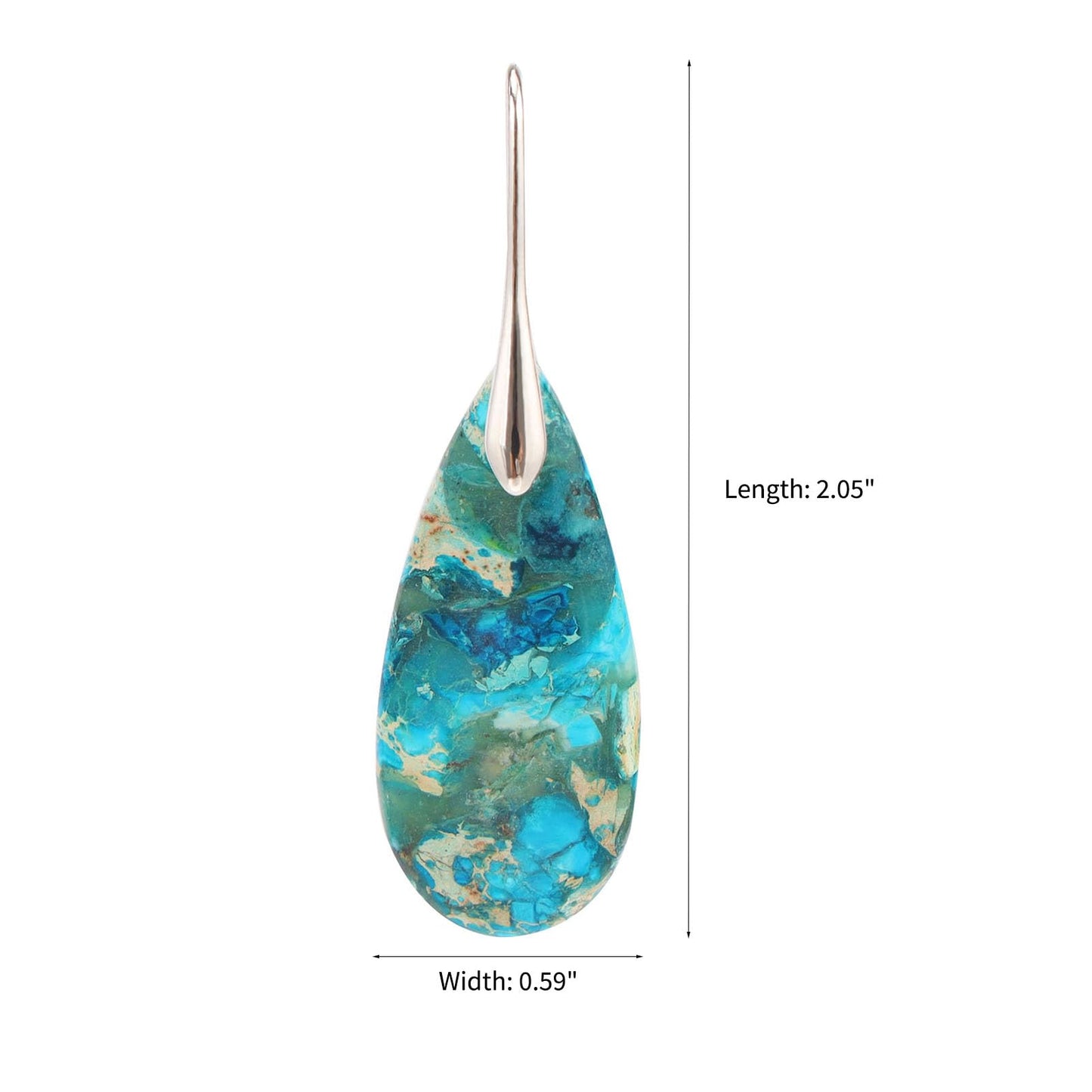 Lettarius Natural Crystal Healing Moon Stone Drop Earrings for Women Blue Sea Sediment Teardrop Birthstone Quartz Dangle Silver Plated Jewelry