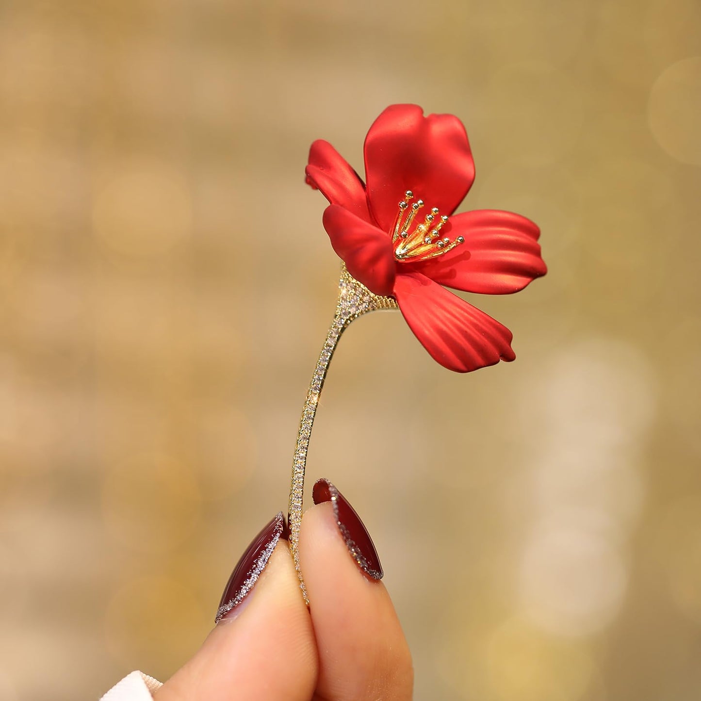 AILONMEI Floral Series Brooch Pins For Women Fashion Costume Pearl Flower Designer Broach & Pins Jewelry Christmas Gift (Hibiscus Flower)