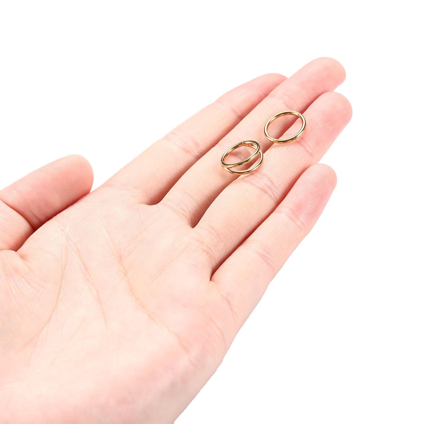 Septum Ring 8mm Septum Jewelry Double Hoop Septum Clicker Gold Nose Rings 18 Gauge Nose Ring Hoop 18g Cartilage Earring Lip Rings Nose Hoop Surgical Steel Helix Earrings Nose Piercing Jewelry