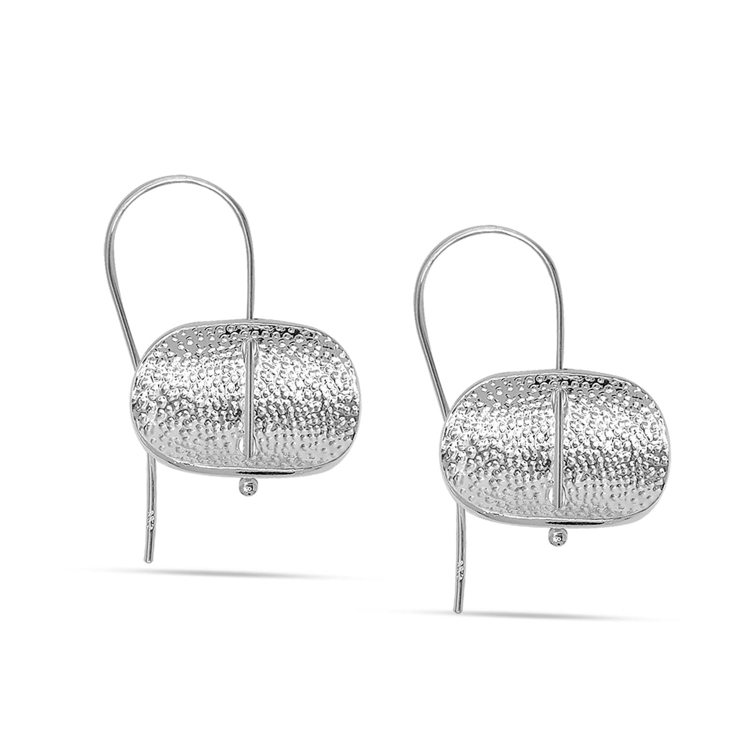 LeCalla 925 Sterling Silver Jewelry Concave Disc Handmade Drop Earring Lightweight Minimalism Creative Hook Earrings for Women 35 MM