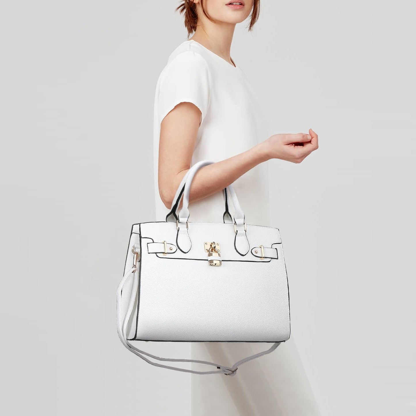 Dasein Women Handbags and Purses Ladies Shoulder Bag Top Handle Satchel Tote Work Bag with Wallet