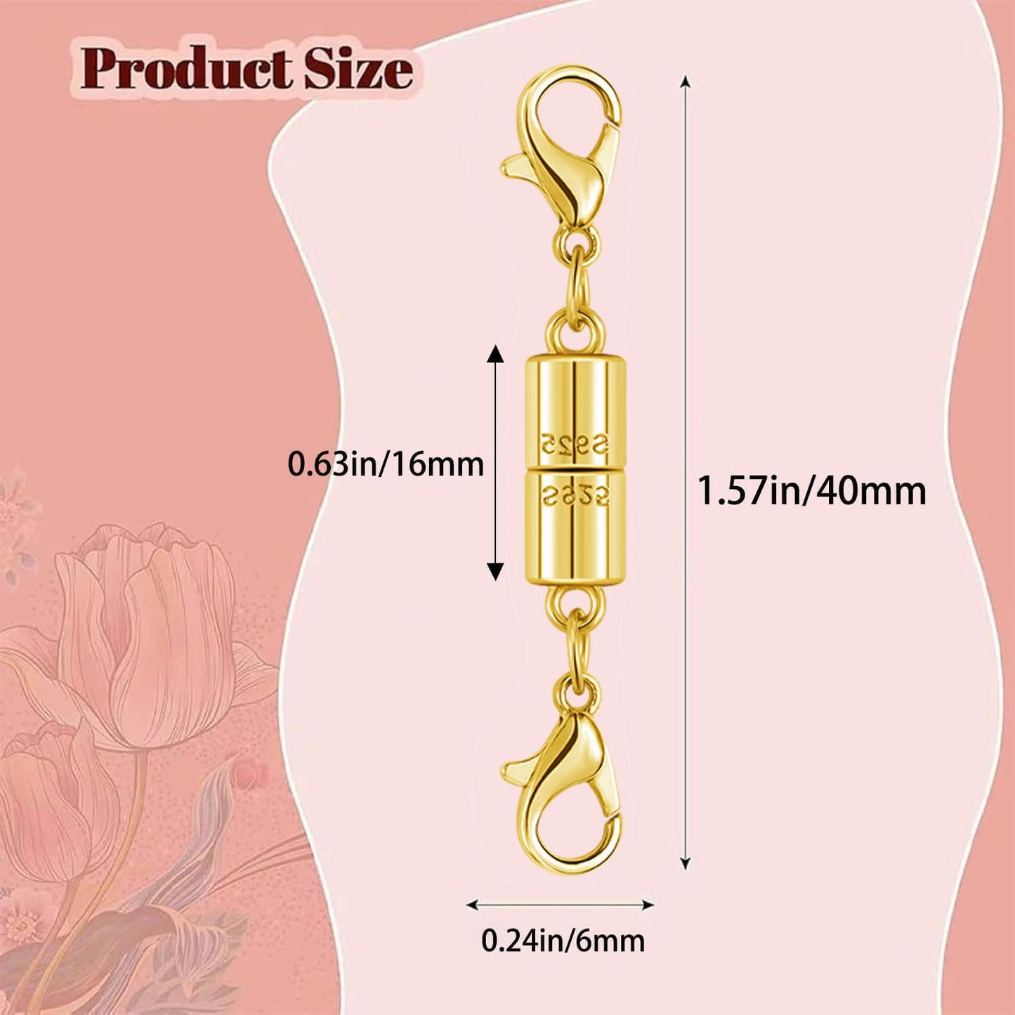 Magnetic Jewelry Clasps, 925 Sterling Silver, Strong Magnetic Closures for Necklaces and Bracelets (10pcs Golden Silvery)