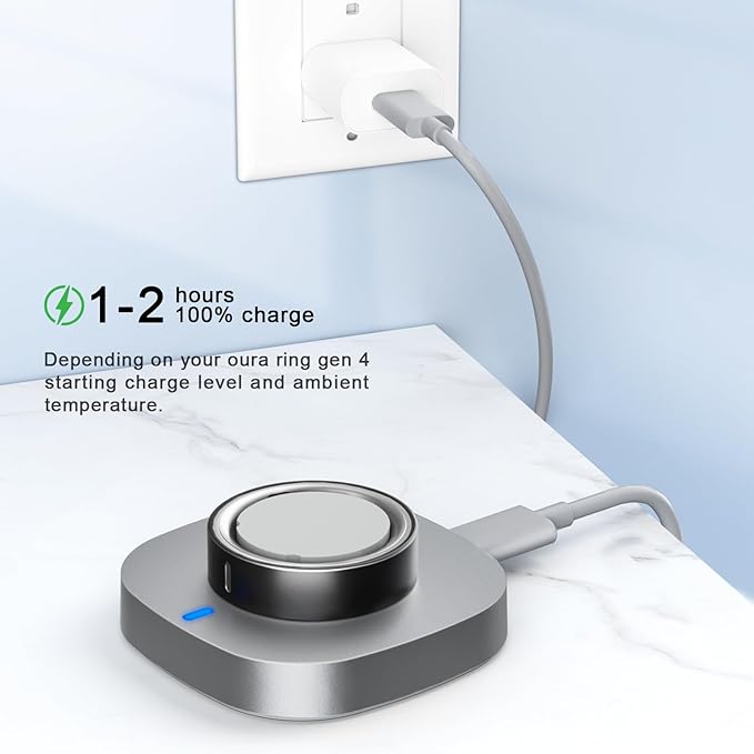 Compatible with Oura Ring Gen 4 Charger Size 14, Fast Charging Dock with USB-C Cable