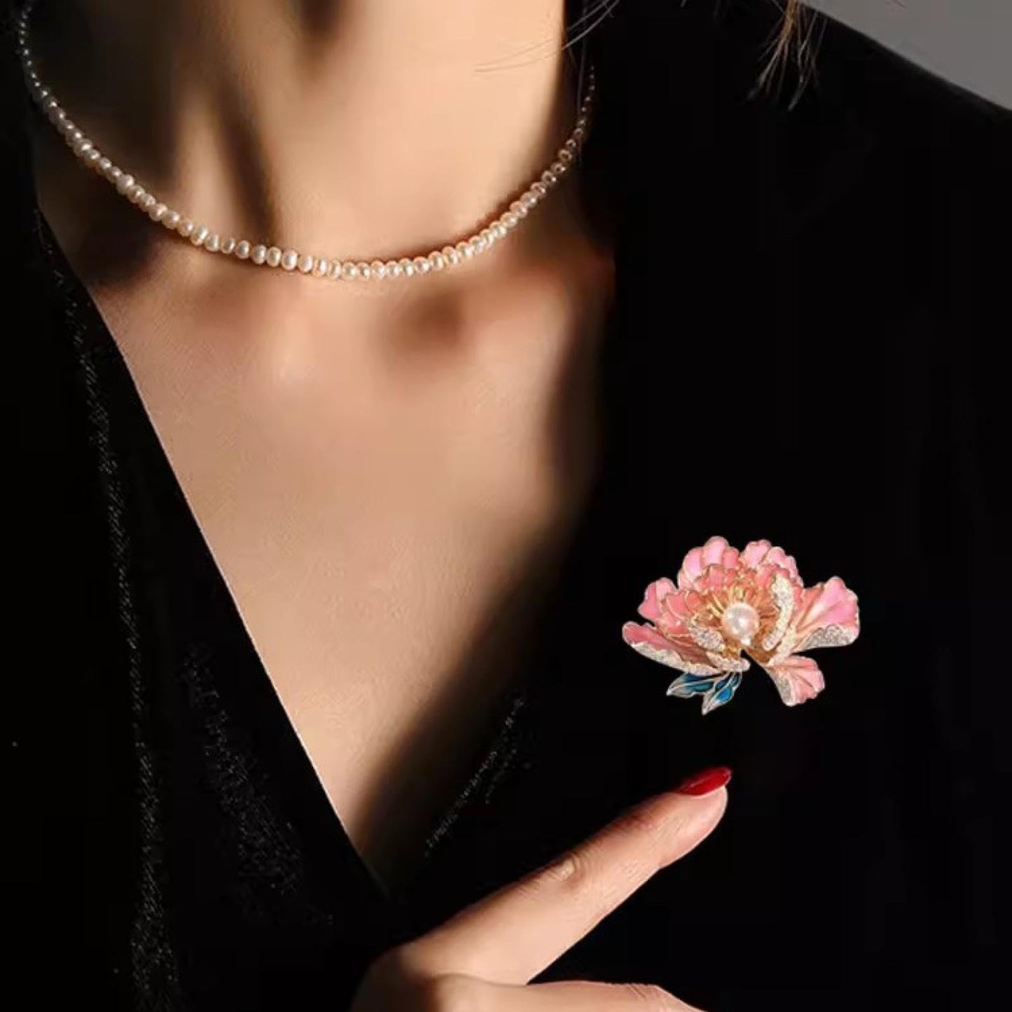 Fashion Brooches For Women, Peony Flower Brooch Pins, Suitable For Party And Daily Wear On Many Occasions,Pink
