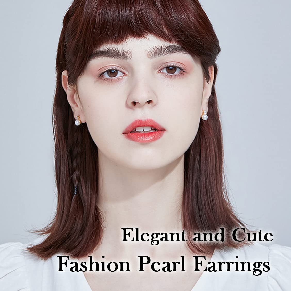 Pearl Earrings for Women 14K Gold Plated Hypoallergenic Pearl Earrings 5A Cubic Zirconia Dangle Earrings Elegant Jewelry (5-Silver)