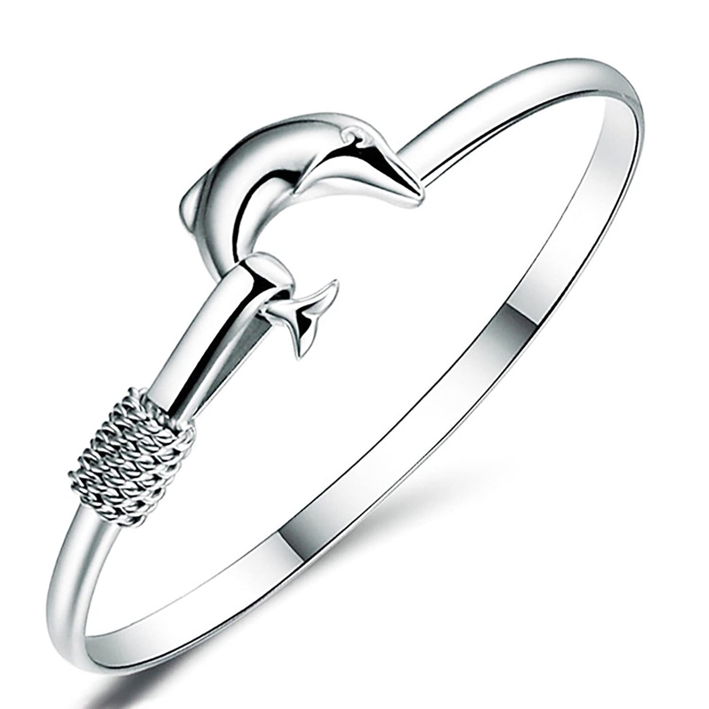 925 Sterling Silver Bracelet Plated Cuff Bangle Bracelet Fashionable Multi-layer Cross Wire Bangle Bracelet Open Adjustable Wide Cuff Bracelet for Teen Girls Fashion Jewelry (silver G)