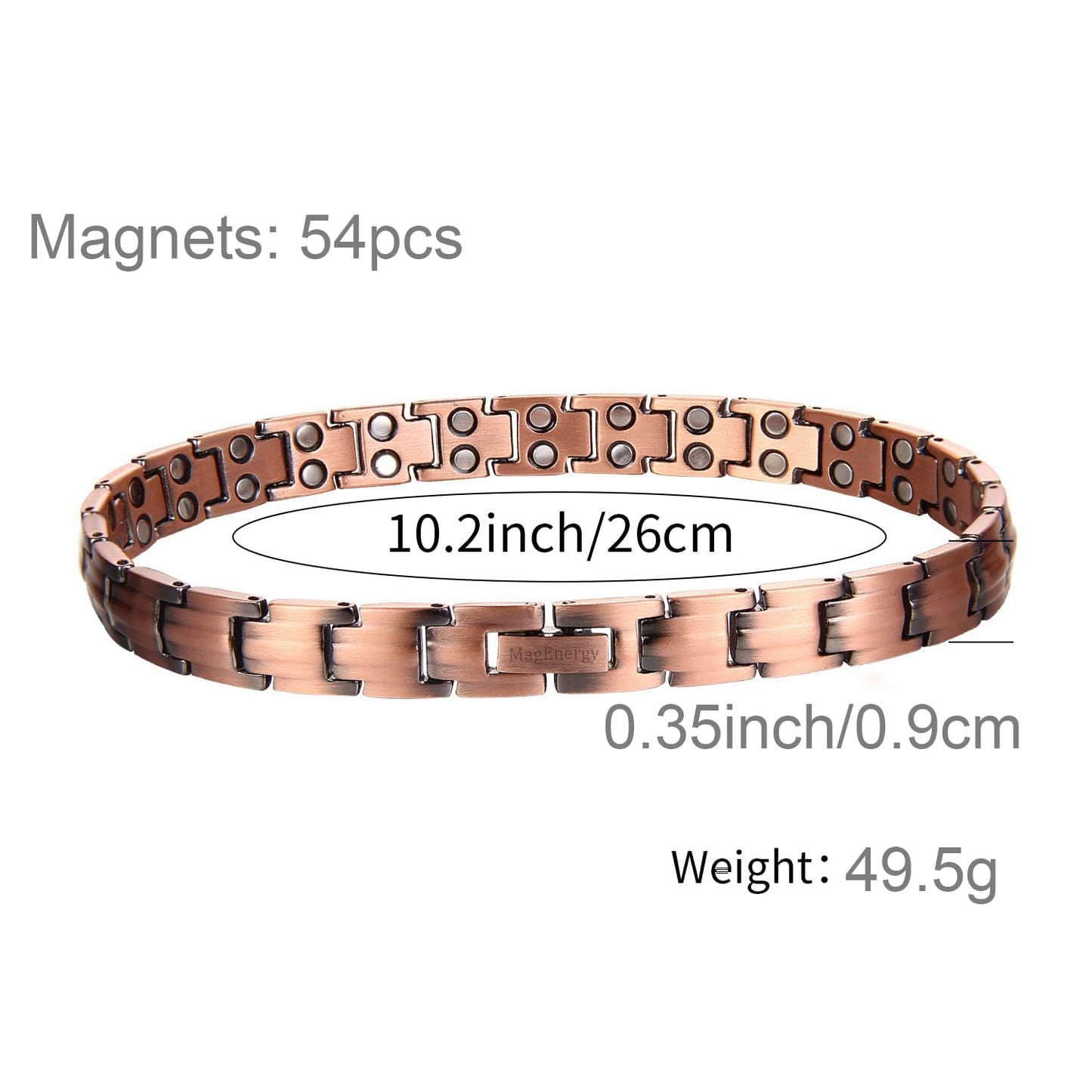 BioMag 99.9% Copper Ankle Bracelets for Women Magnetic Women's Ankle Bracelet Adjustable Copper Anklet with Sizing Tool Jewelry Gift for Her Mom Valentine's Day