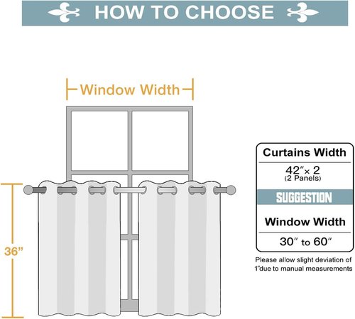 ChrisDowa Small Window Curtains - Grommet Thermal Insulated Room Darkening Panels (Burgundy Red, 42 x 36 Inch)