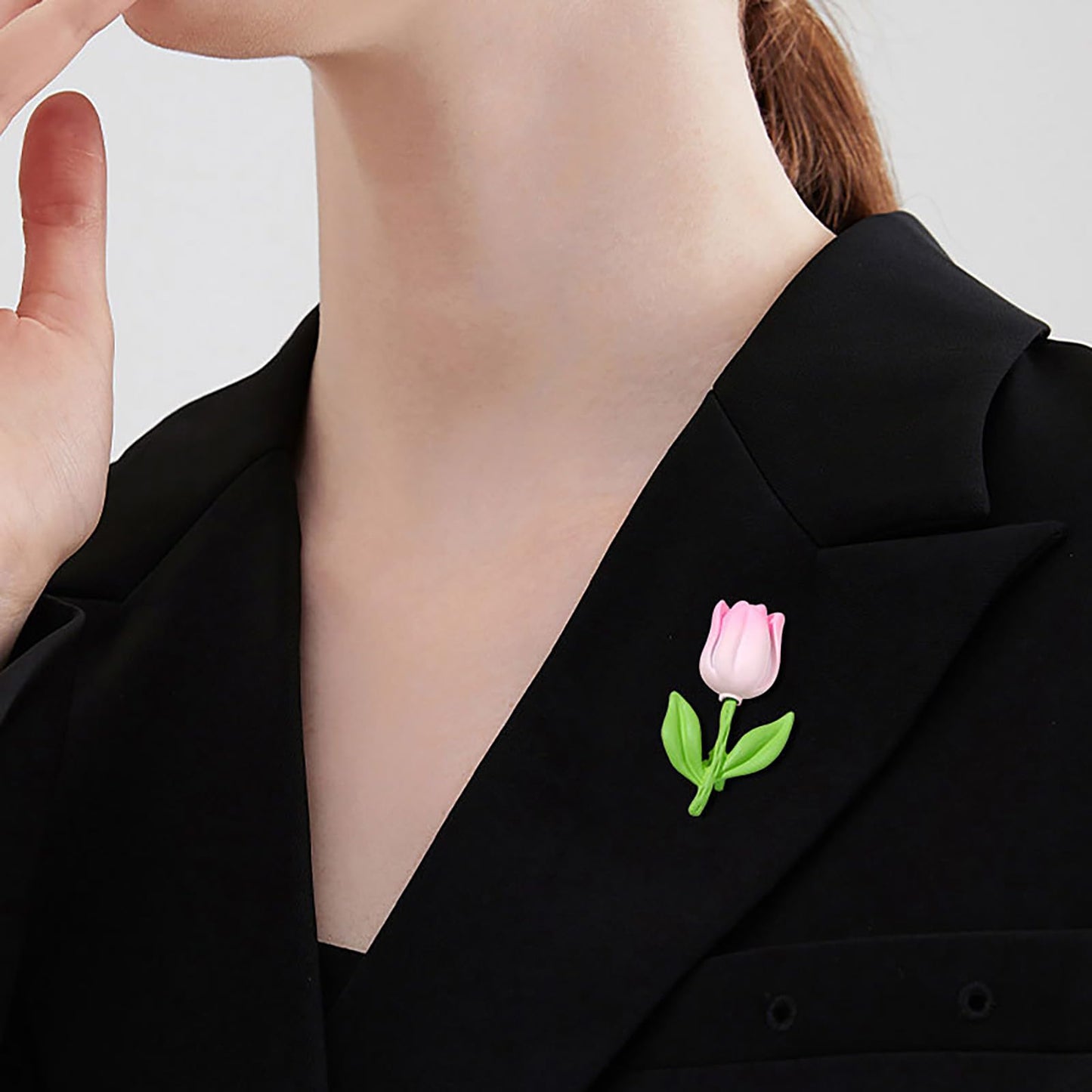 Pink Tulip Brooch Pin for Women Delicate Tiny Flower Brooch Delicate Tiny Flower Lapel Pin Suit Dress Accessory Mother's Day Wedding Birthday Party Jewelry Gift