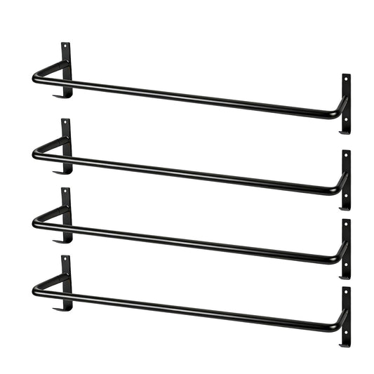 Zwinz 4Pcs Heavy Duty Horse Blanket Rack with Bridle Hooks, Wall Mounted Assembled Blanket Bar, Saddle Pad Rack for Horse Tack Storage, Black