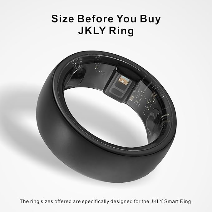 Smart Ring, Activity Trackers, Sleep Ring, Fitness Tracking, Stress Tracker, Heart Rate, Meditation, Temperature, Respiratory, No App Subscription, Women, Men, iOS, Android (Black, 9)