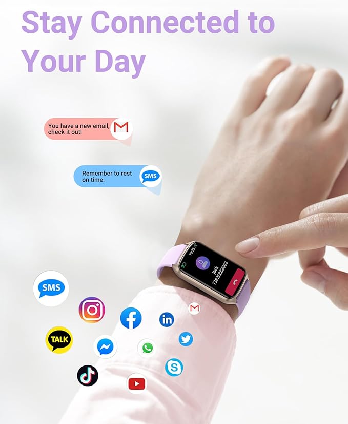 Health Fitness Tracker with 24/7 Heart Rate, Blood Oxygen, Blood Pressure, Sleep Tracker, 5ATM Waterproof Activity Trackers with Step Tracker, Pedometer (S & L Bands Included)
