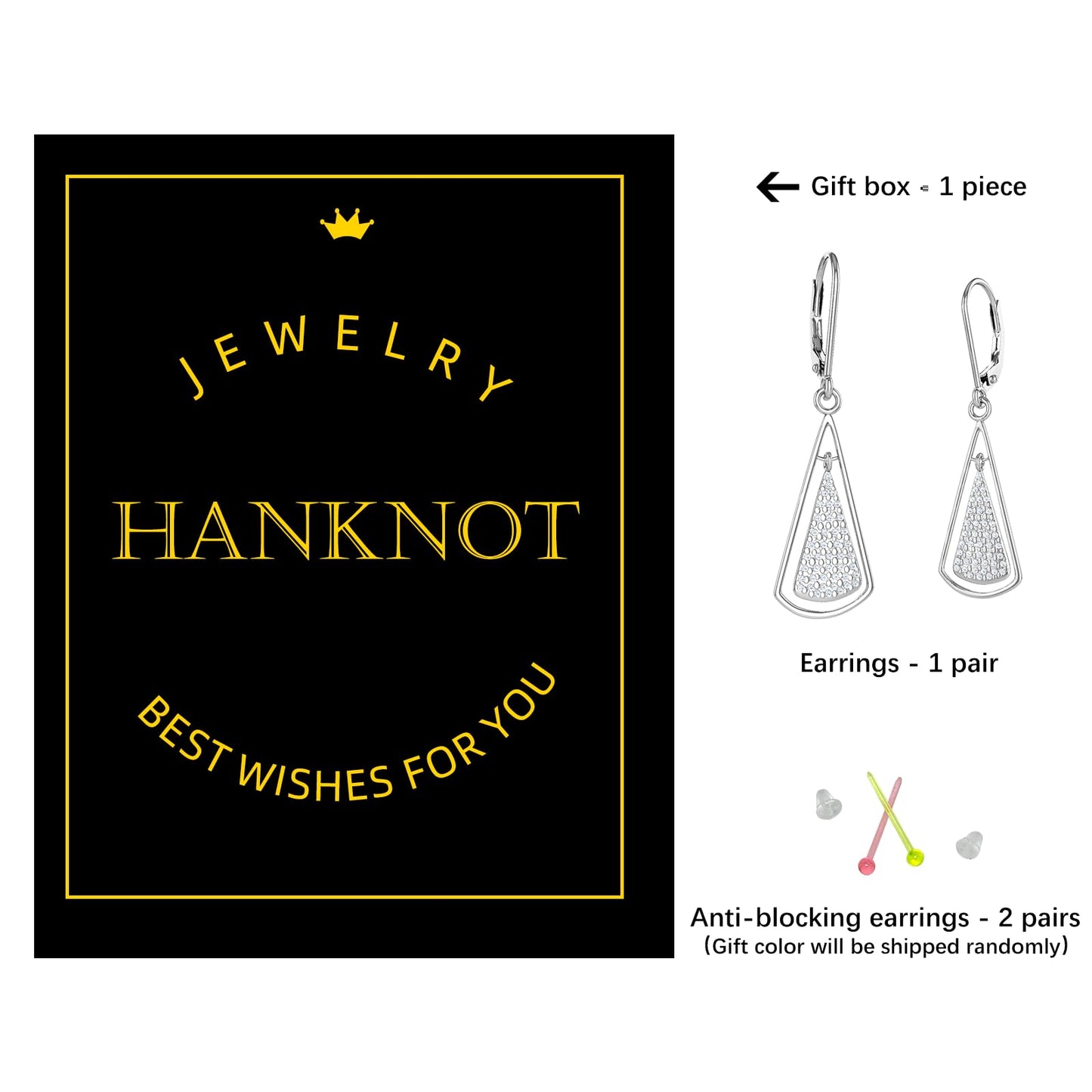 Hypoallergenic Silver Leverback Earrings for Women, Sparkly Teardrop Dangle Earrings, Lightweight, Tarnish-Resistant, Nickel-Free, Perfect for Work, Parties & Gifts