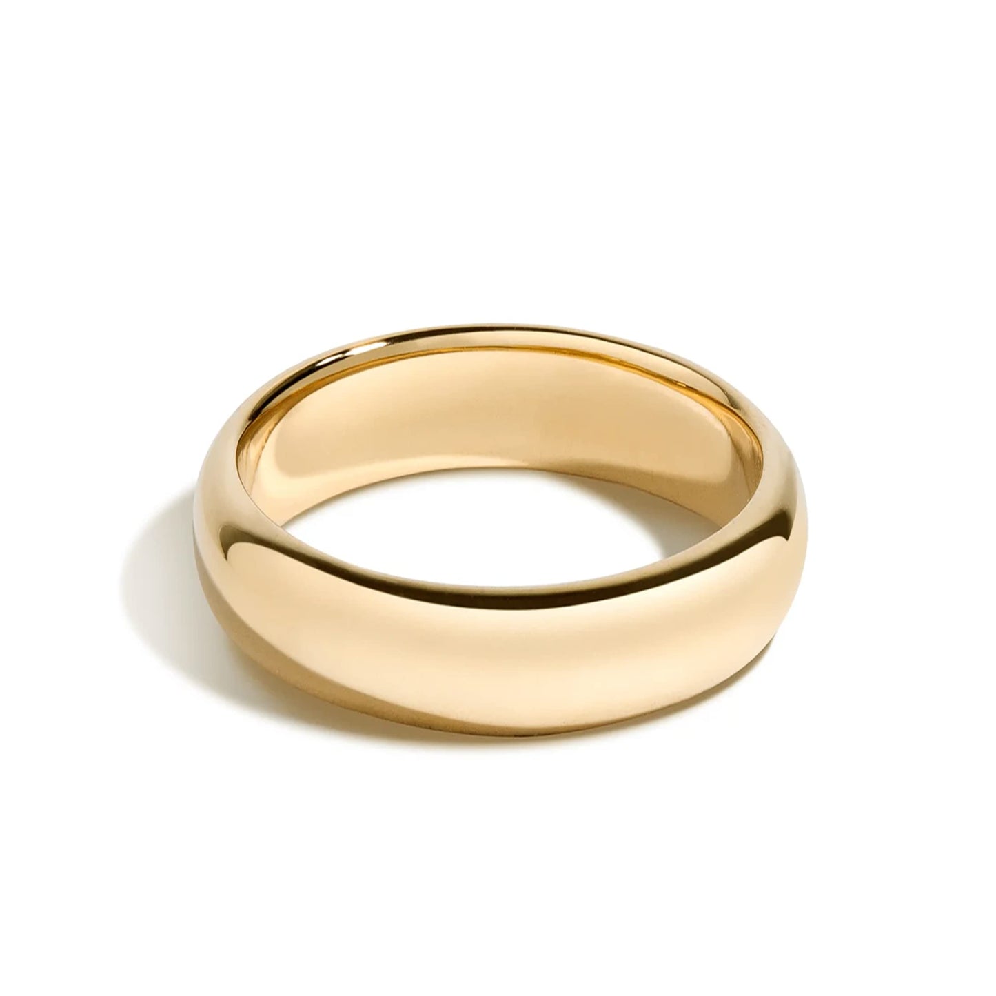 Tioneer Jewelry | Sterling Silver Plain Dome Wedding Band | Wedding Band for Women & Men | Sterling Silver Jewelry, Gold, 6mm, Size 10