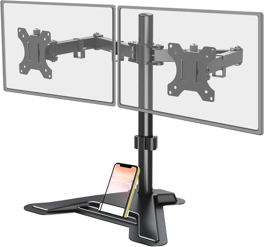 MOUNT PRO 2 27 inches,17.6lbs 75x75 100x100, Dual Monitor Stand, Free-Standing Full Motion Monitor Desk Mount Fits