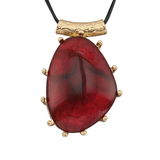 joymiao Big Necklaces for Women Statement Necklace Long Boho Pendant Necklace Bohemian Stone Necklaces Leather Choker Necklace Boho Hippie Jewelry
