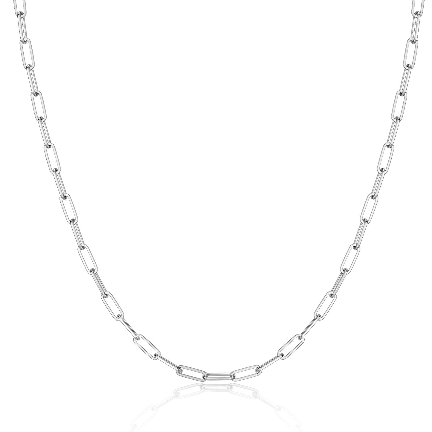 MBW Sterling Silver Paperclip Choker Necklace for Women,Dainty Silver Chunky Chain Necklaces for Women Trendy 16in Simple Thick Minimalist Link Necklace Jewelry Gifts