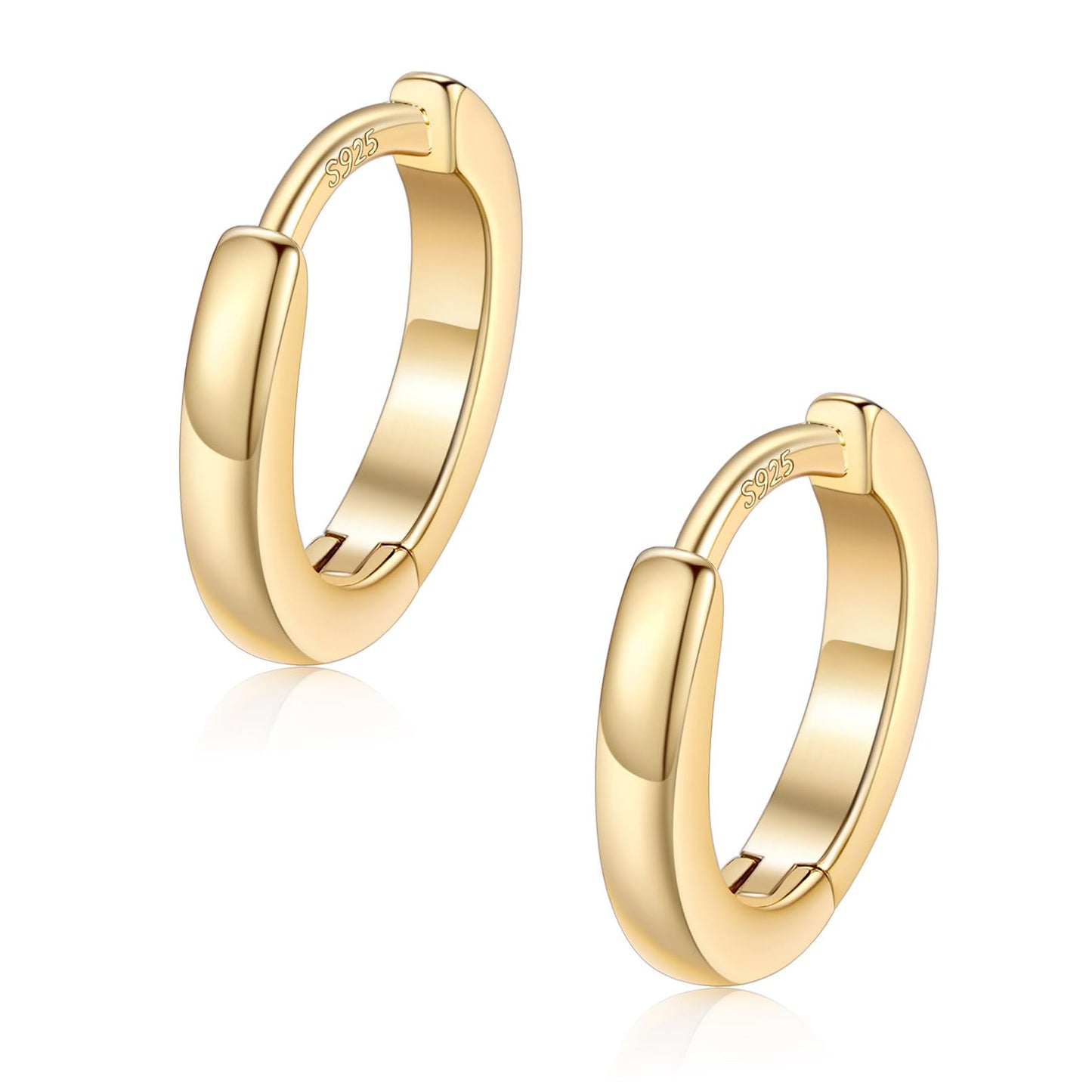FaithHeart Hoop Earrings for Women, 14K Gold Hypoallergenic Huggie Hoop Earrings, Small Cartilage Earrings for Women 8mm, Send Gift Box