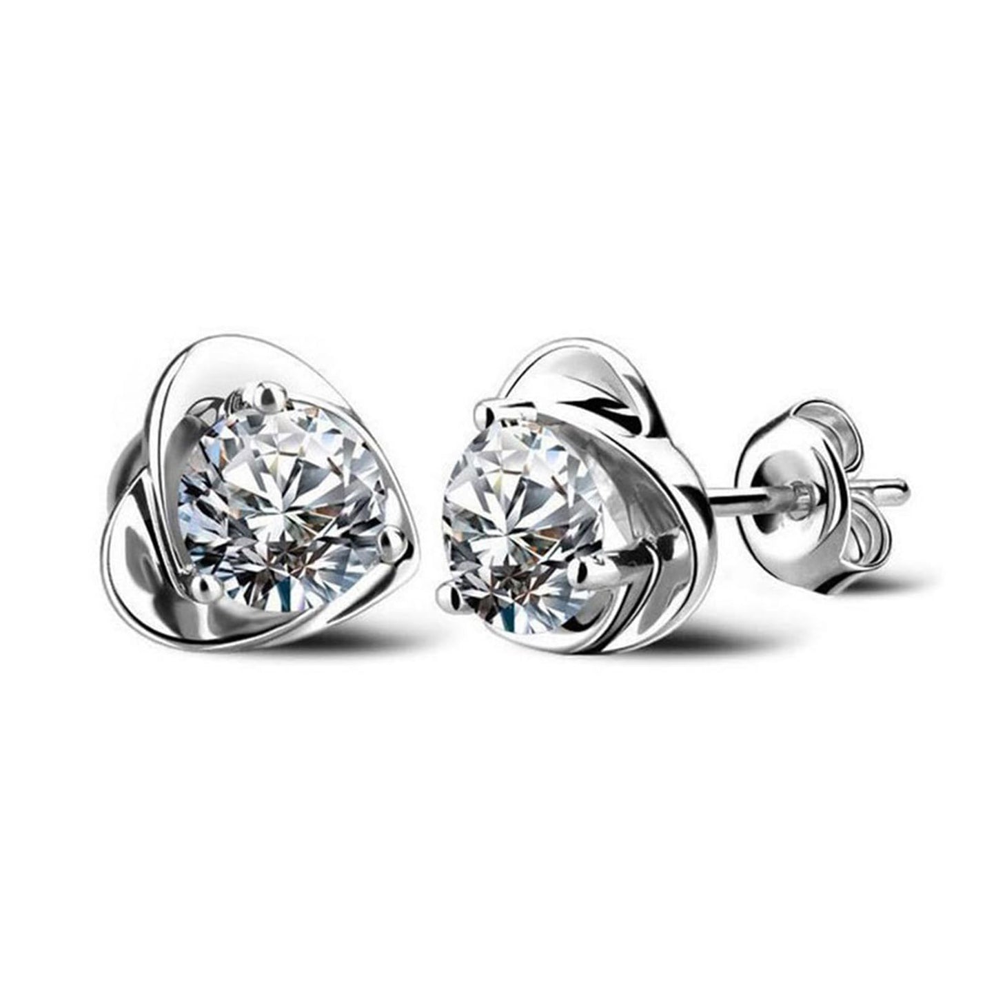 Halolux Lymphatic Germanium Earrings for Women, 2 Pairs Dainty CZ Zircon Acupressure Earrings for Lymphvity Drainage Support Hypoallergenic Ear Jewelry Gift (Silver2)