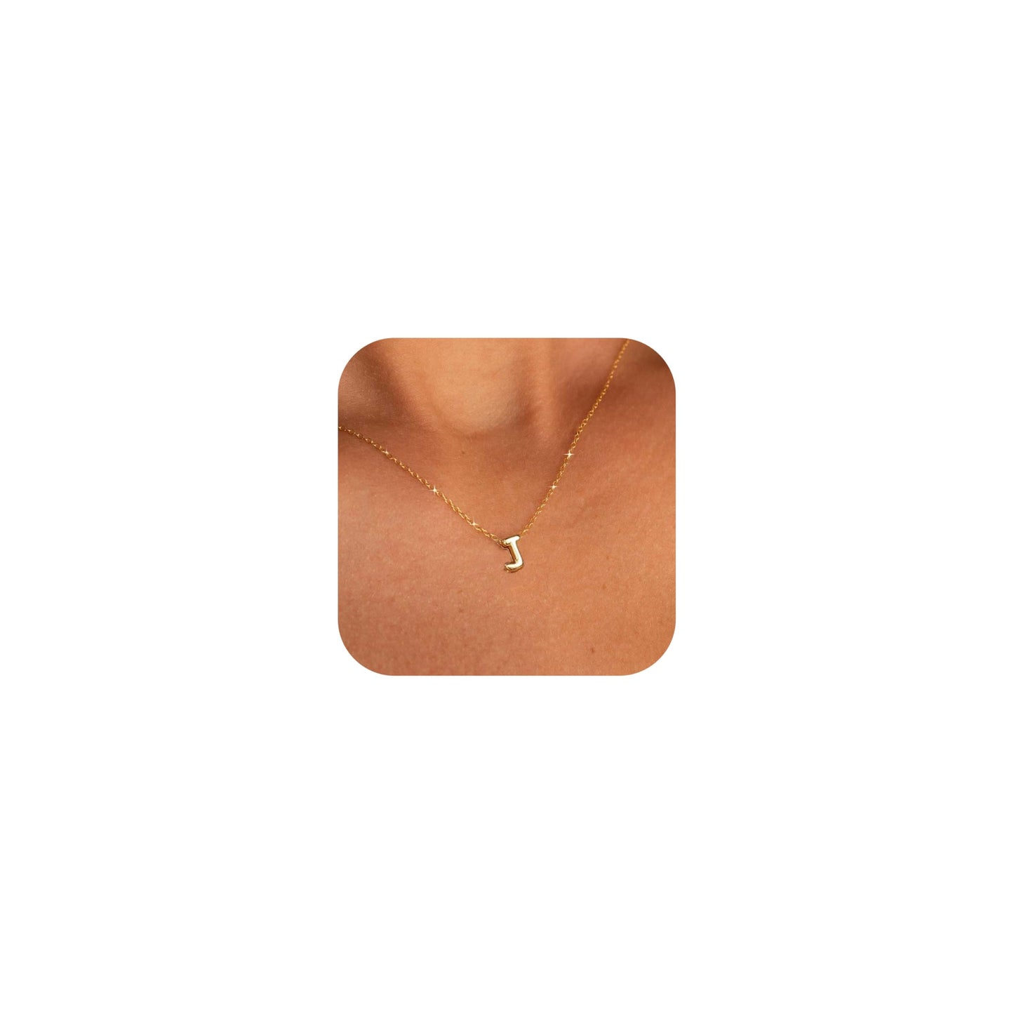 CUEZIY 14K Gold Plated Bubble Letter Necklace Initial Necklaces for Women Dainty Personalized Charm Pendant Name Necklace Cute Non Tarnish Fashion Accessories Teen Gift Trendy Stuff Jewelry Gifts