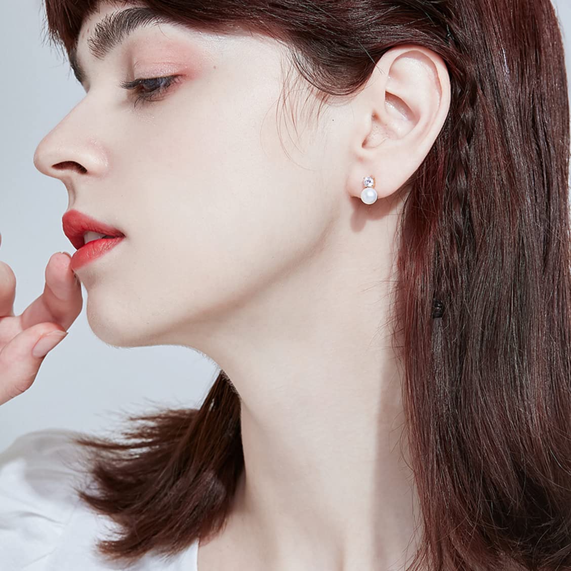 Pearl Earrings for Women 14K Gold Plated Hypoallergenic Pearl Earrings 5A Cubic Zirconia Dangle Earrings Elegant Jewelry (5-Gold)
