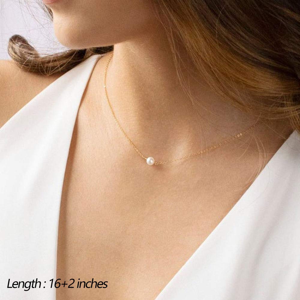 Layered Necklace Simulated Pearl Choker Bar Disc Necklace Handmade Choker Jewelry for Women Choker Necklaces for Women