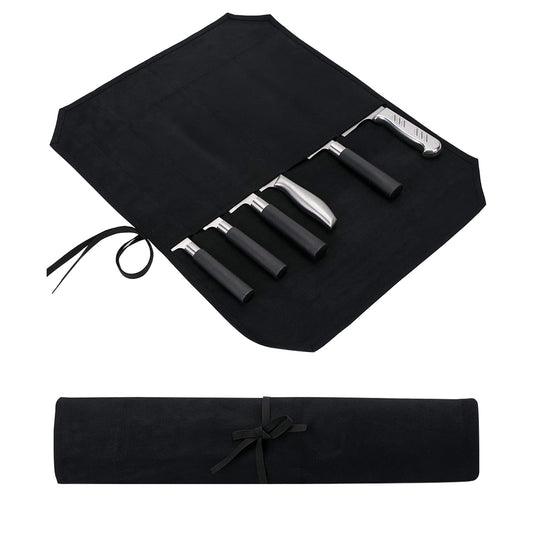 HERSENT Knife Roll,Chef’s Knife Roll Case,Knife Bag,Waxed Canvas Cutlery Knives Holders,Home Kitchen Cooking Tools And Utensils Wrap Bag Wallet,Multi-Purpose Brush Roll Bag,Travel Tool Roll Pouch