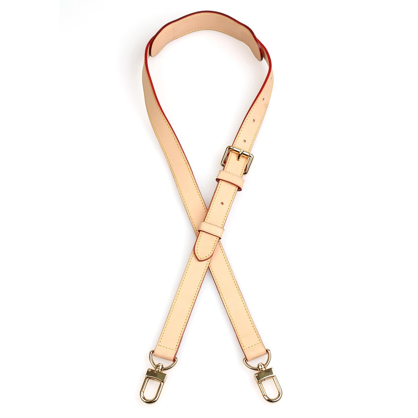 jiesinlov Vachetta Leather Strap Replacement Crossbody Adjustable with Shoulder Strap Pads for SPEEDY 30 35 40,for Keepall travel duffel bags (Apricot 1.0in)