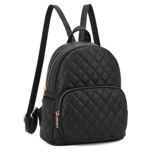 KL928 Quilted Mini Backpack for Women, PU Leather Backpack Purse Designer Satchel Bag, Small Casual Daypack for Ladies