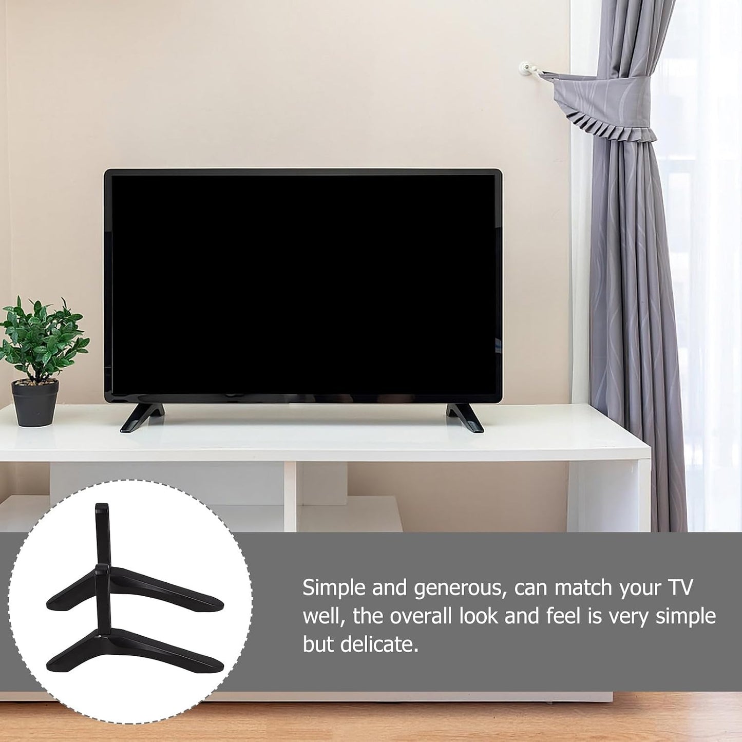 BESPORTBLE Universal Tv Stand Base with Screws Replacement Television Table Support Holder for Desktop Tvs for Home