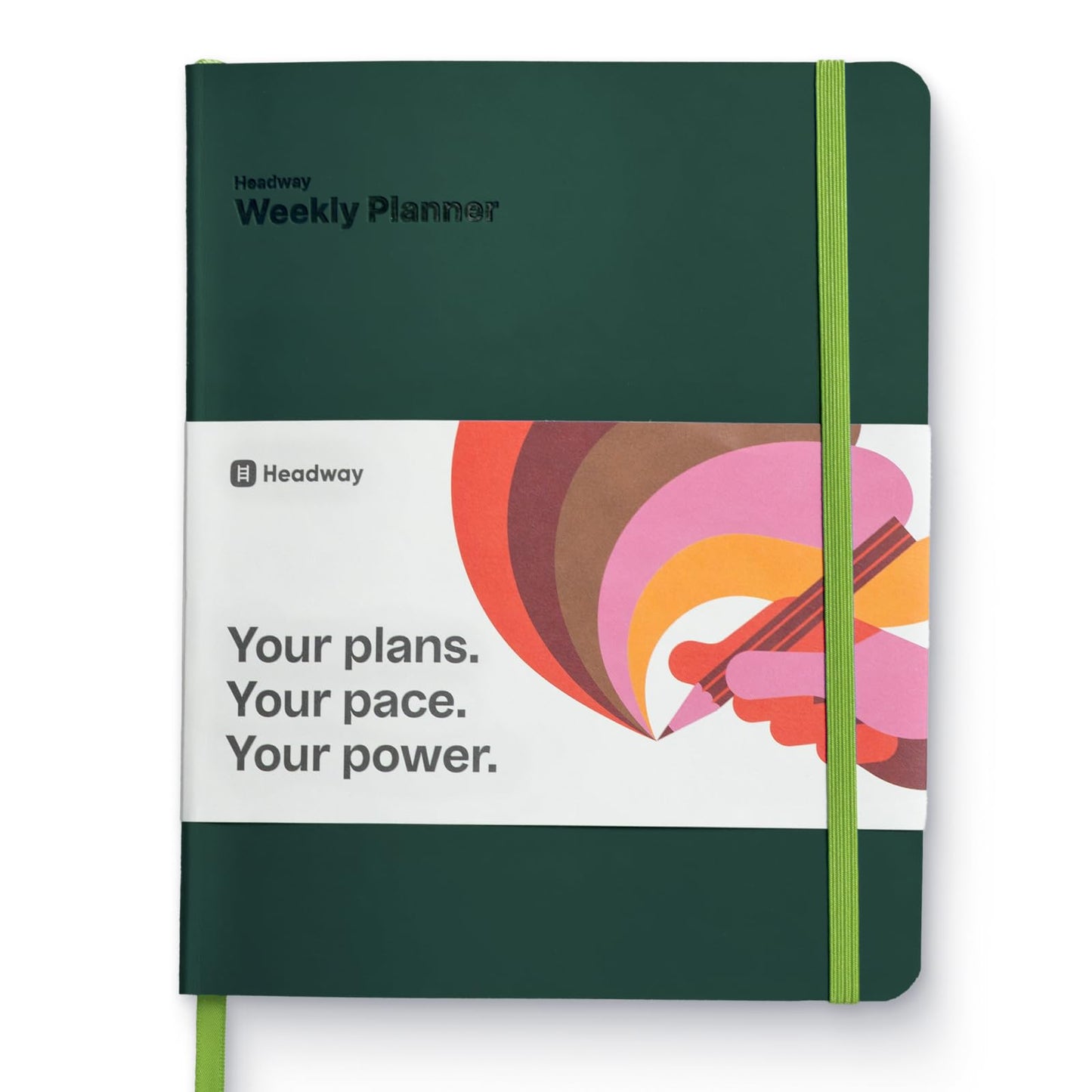 Headway 2026 Planner, 3-Month Leather Soft Cover Calendar Planner for Women, 8.2" x 6.5", Agenda & To-Do List Book with Bookmark, Undated Daily & Weekly Pages, Organizer for School Home Office, Green