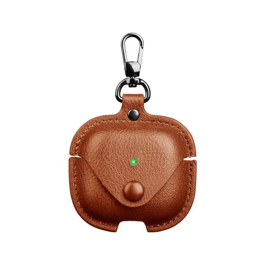 YQGFashbf for Airpods 4 Case Leather with Keychain, Stylish Retro Leather Wireless Charging Protective Headphone Case Cover for Apple Airpods 4th Generation 2024 Front LED Visible (Brown)