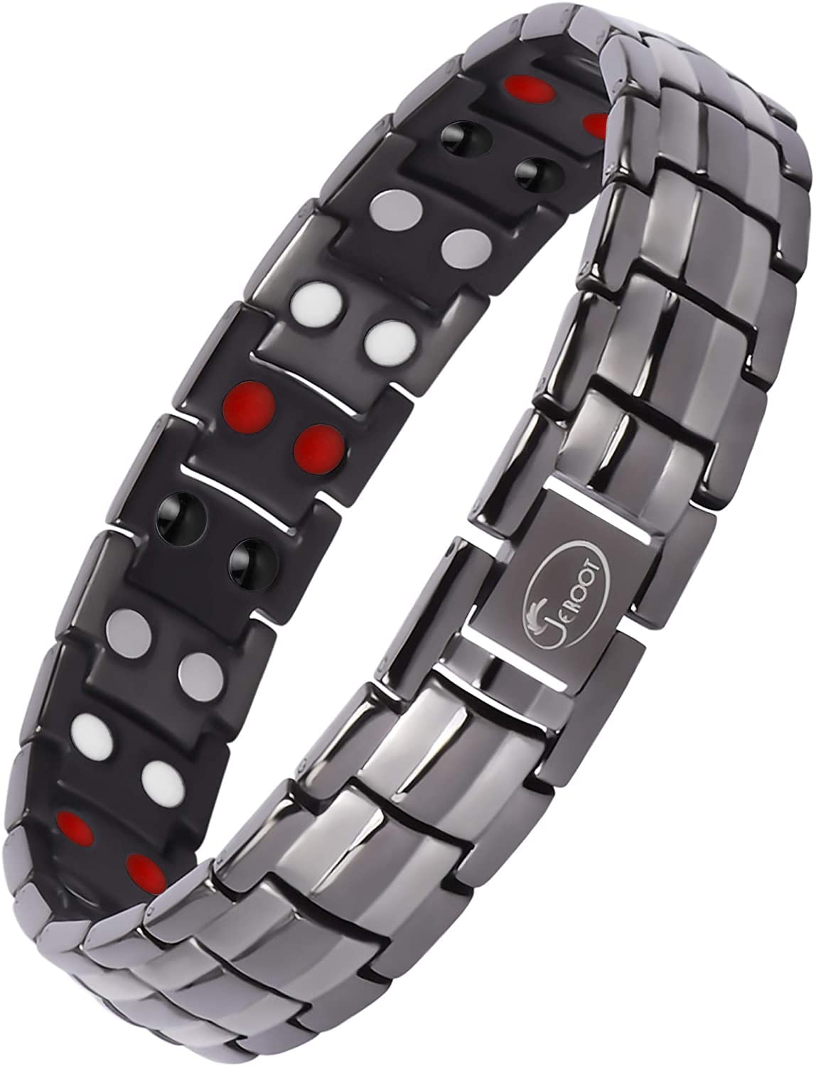 JEROOT Magnetic Bracelets for Men, Pure Titanium Bracelet (3500Gauss Per Magnet), Men's Bracelet Lymphatic Jewelry Gifts