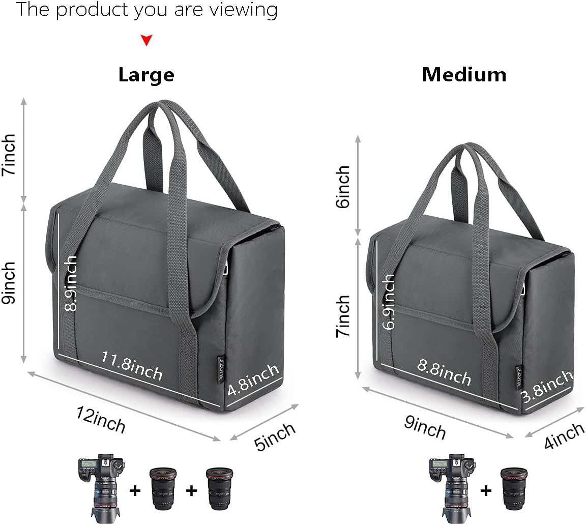 Foldable Waterproof Shockproof Camera Insert Bag for Canon and Nikon Lenses