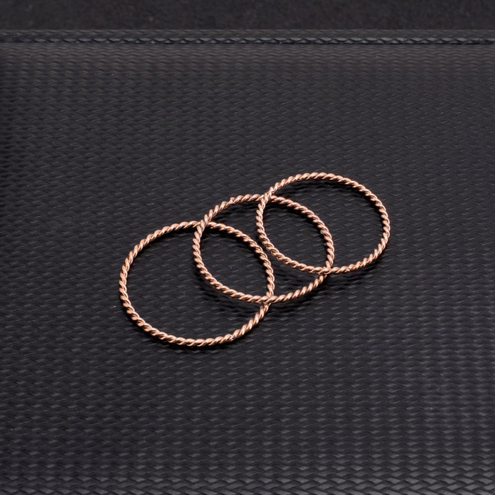 LIU JUN Copper Tensor Ring For Women, Pure Copper Tensor Solid Twisted Handmade Health Rings Set For Women Men Fashion Energy Jewelry Gifts (pure copper, 10)