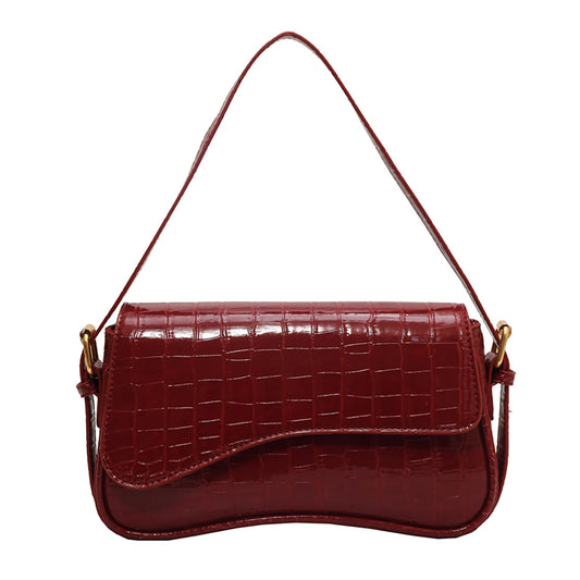feujury Shoulder Bag for women Y2K Crossbody Vegan Leather Purse Straps Retro Clutch Hobo Hadbags with 2 Removable (B-crocodile red)