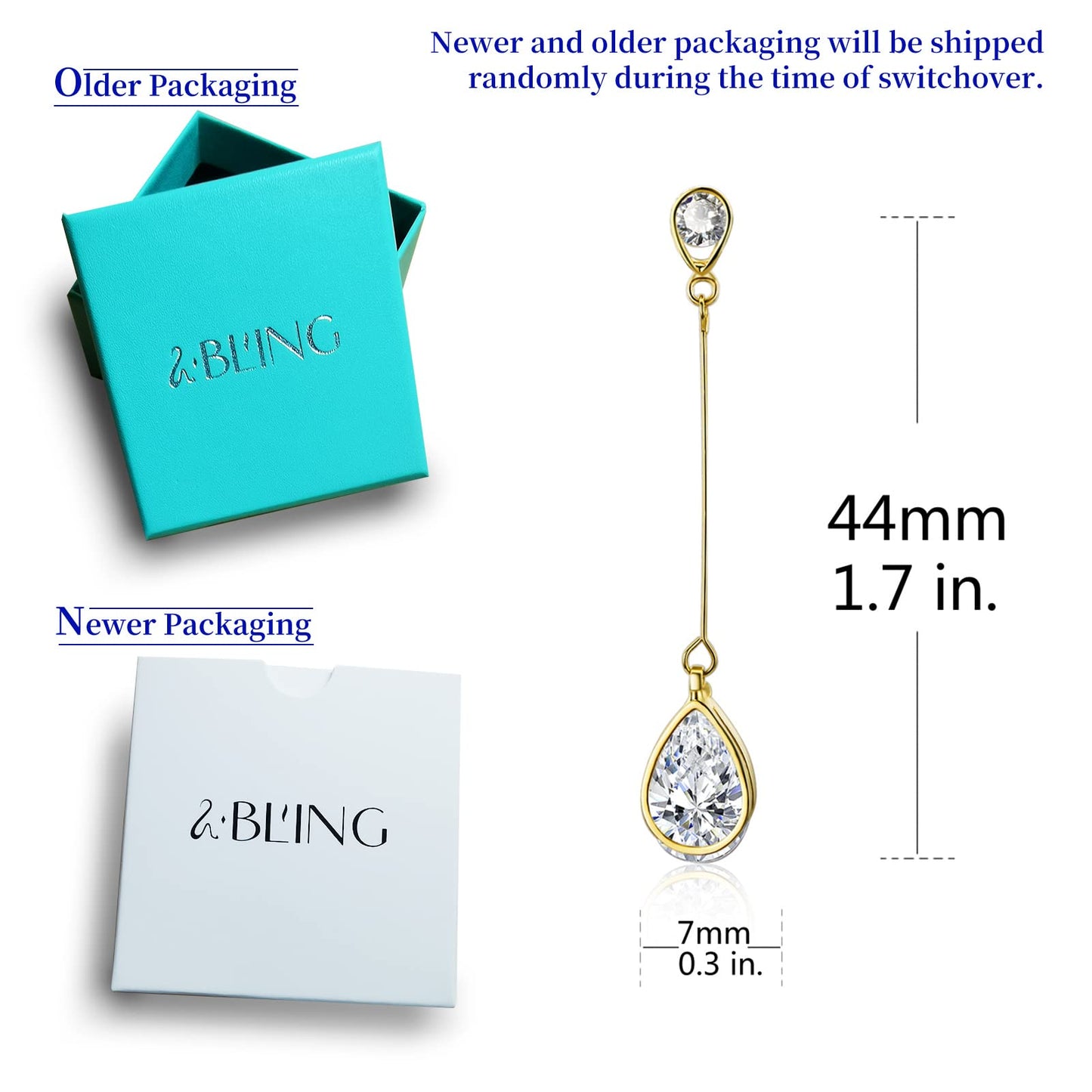 SBLING Cubic Zirconia Teardrop Earrings, Diamond Earrings, Wedding Earrings for Brides Bridesmaids, Bridal Dangle Earrings, Teardrop Crystal Drop earrings for Women Jewelry Gifts