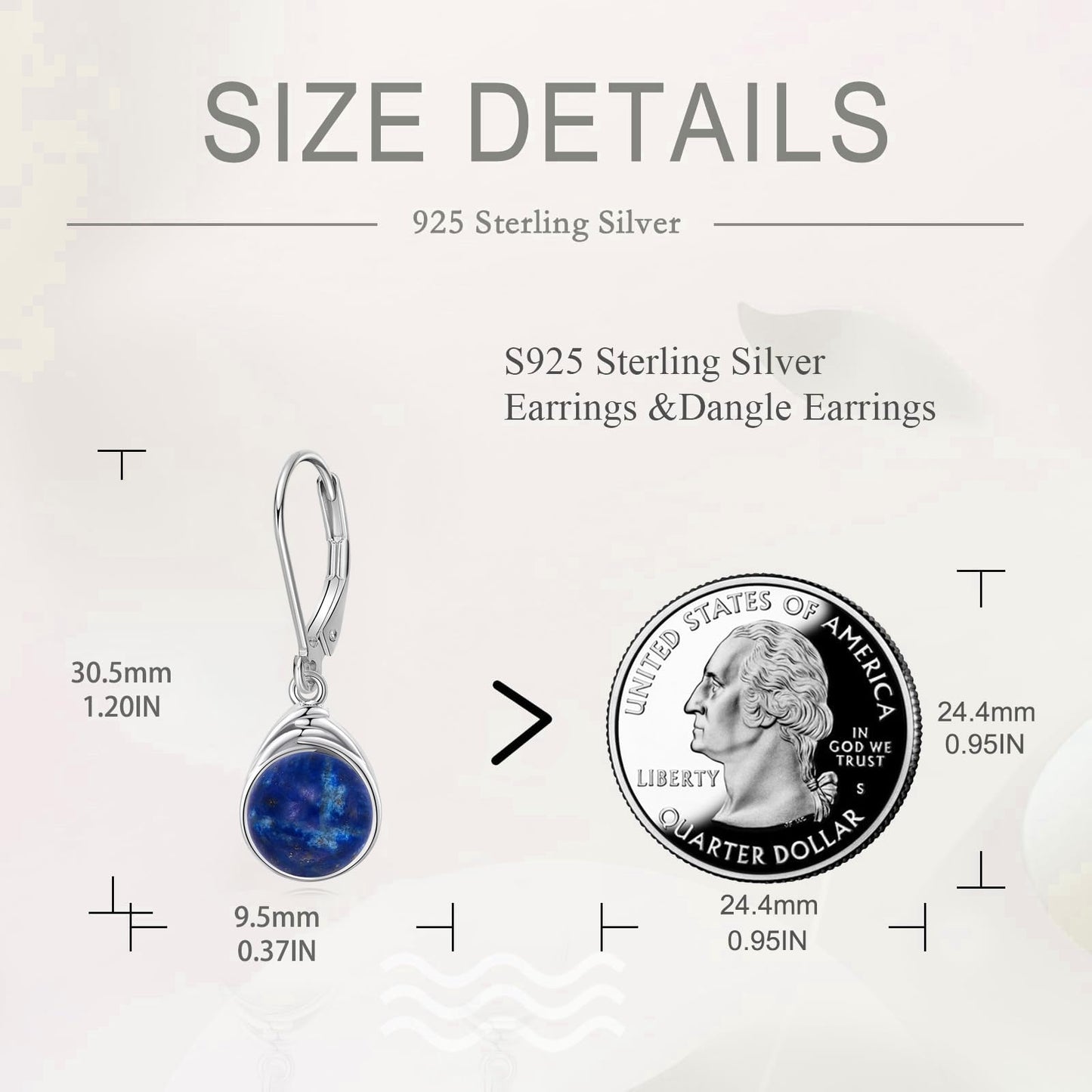 POPLYKE Lapis Lazuli Dangle Earrings for Women 925 Sterling Silver Lapis Lazuli Leverback Earrings Blue Dangle Earrings Jewelry Gifts Christmas Birthday