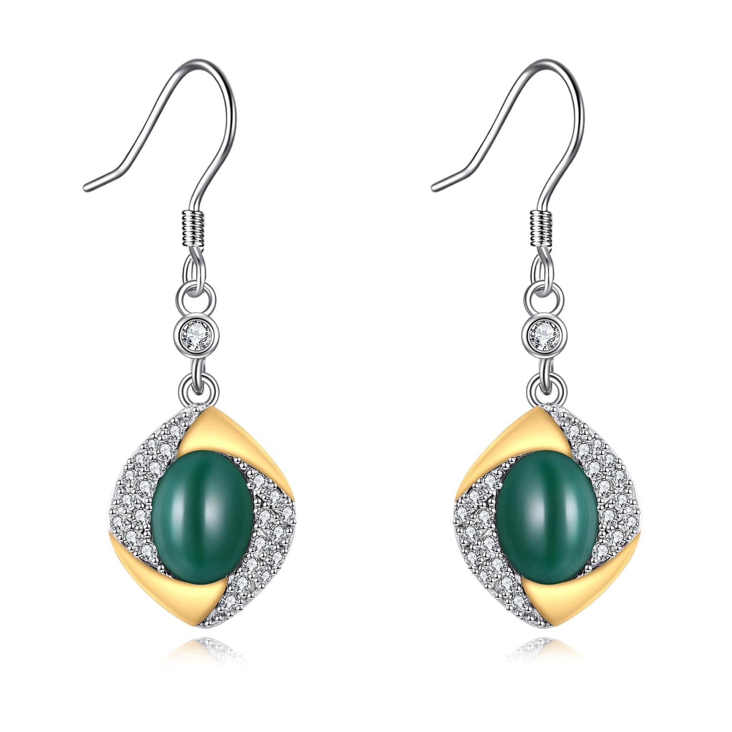 Jade Drop Dangle Earrings 925 Sterling Silver Jewelry Gifts for Women