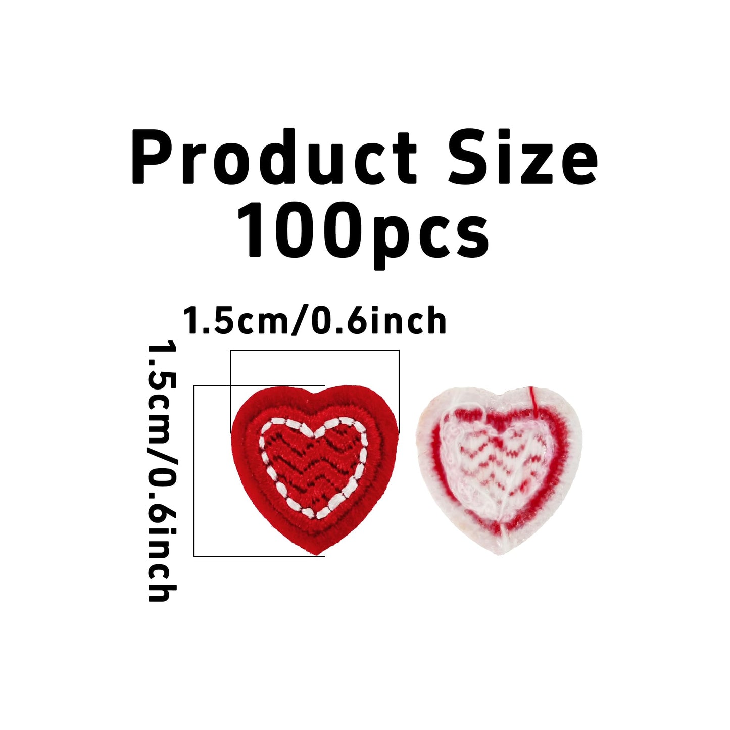 pson 100Pcs Mini Heart Sew/Iron On Appliques Patches for Clothing, Jackets, Jeans, Backpacks, Hats, Shoes(Red)