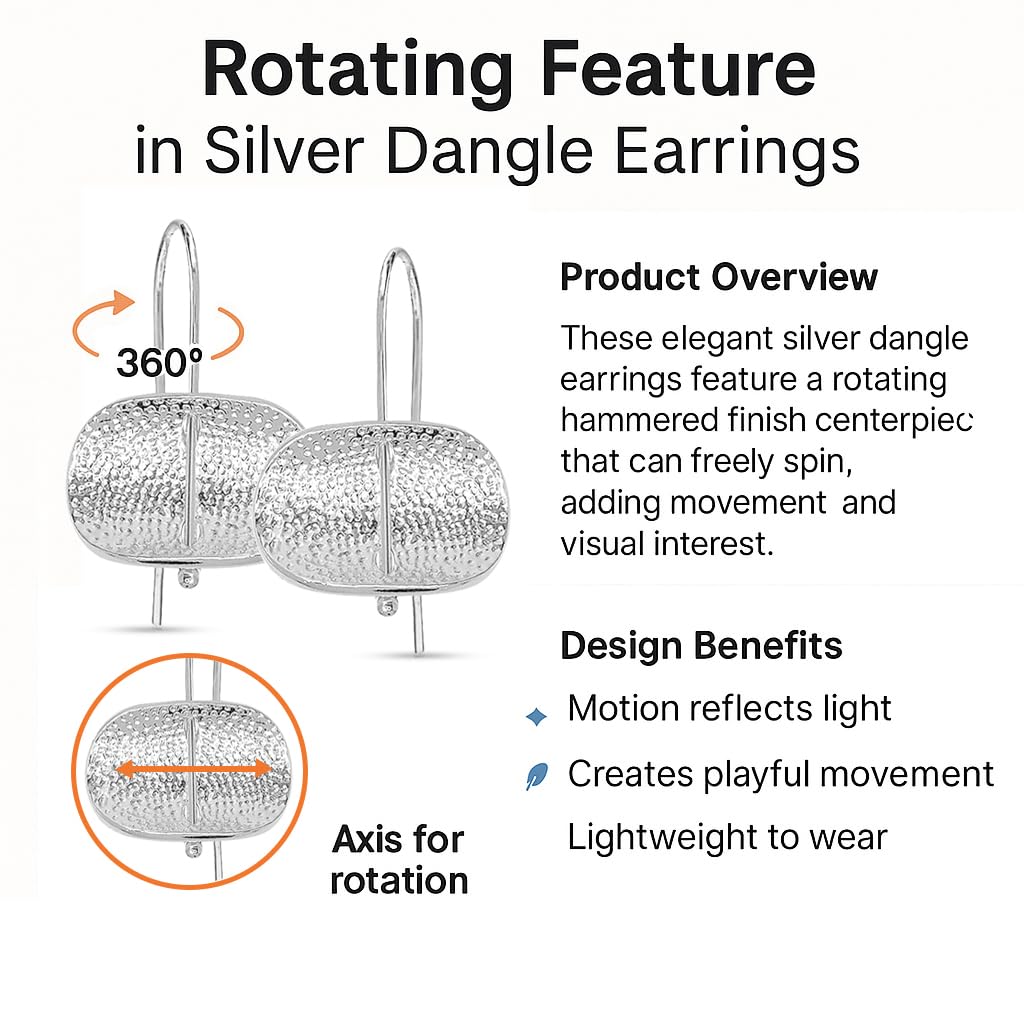 LeCalla 925 Sterling Silver Jewelry Concave Disc Handmade Drop Earring Lightweight Minimalism Creative Hook Earrings for Women 35 MM