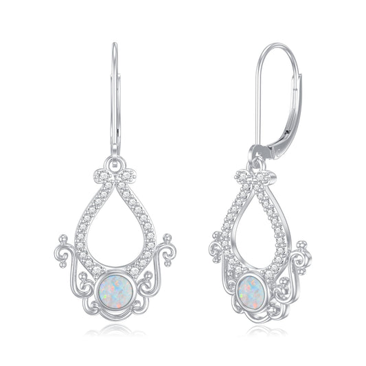 LELOUCHY Opal Leverback Earrings 925 Sterling Silver Earrings Dangle Drop Earring Women Jewelry Gifts