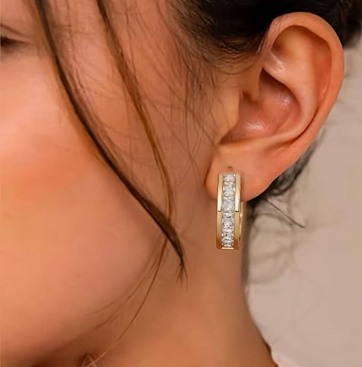 Histone Lymphatic Earring For Women, Lovefinity™ Honorable Joy Halolux Lymphvity Magnetotherapy Germanium Earrings Hoop Jewelry Gifts (Gold+Gold)